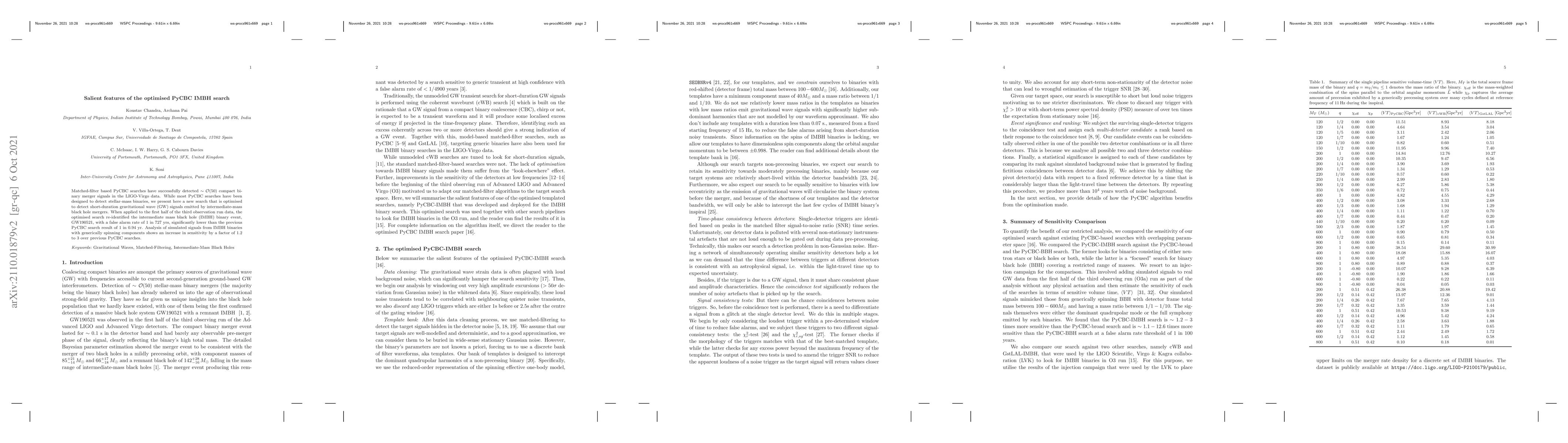 Thumbnail for Salient features of the optimised PyCBC IMBH search