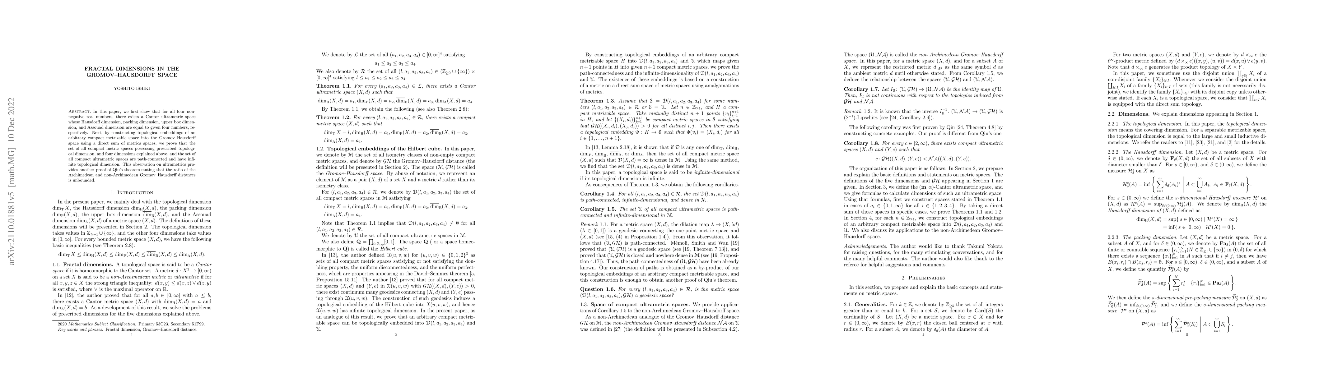 Thumbnail for Fractal dimensions in the Gromov--Hausdorff space