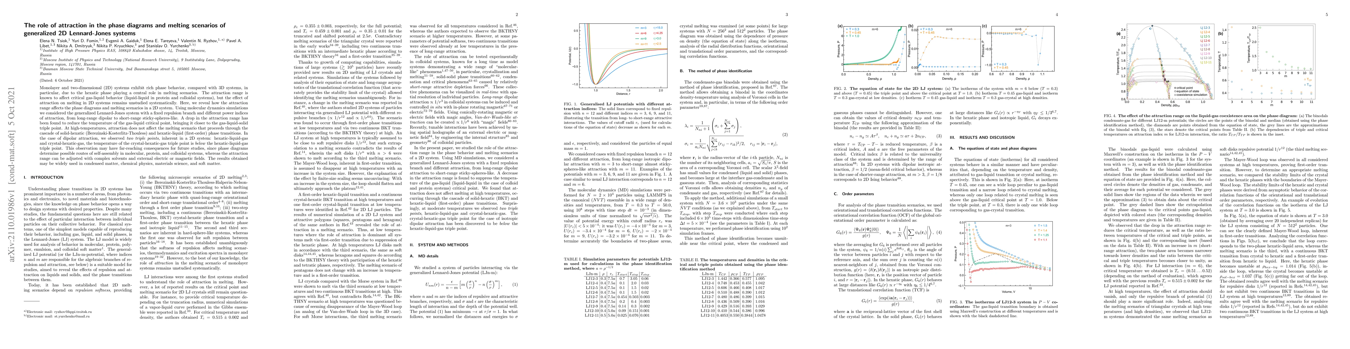Thumbnail for The role of attraction in the phase diagrams and melting scenarios of
  generalized 2D Lennard-Jones systems