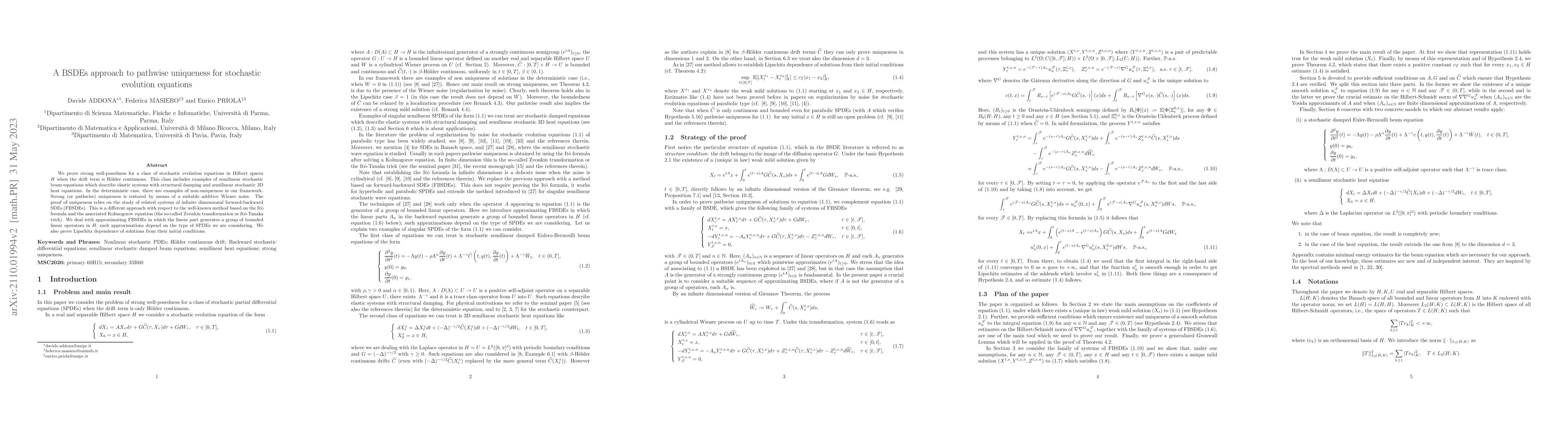 Thumbnail for A BSDEs approach to pathwise uniqueness for stochastic evolution
  equations