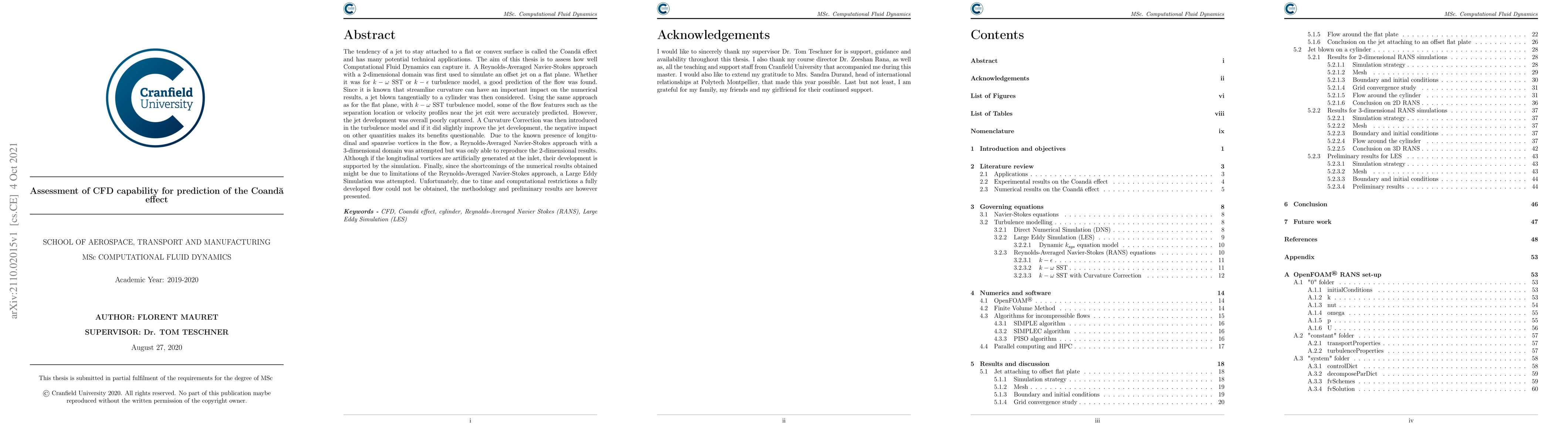 Thumbnail for Assessment of CFD capability for prediction of the Coand\u{a} effect