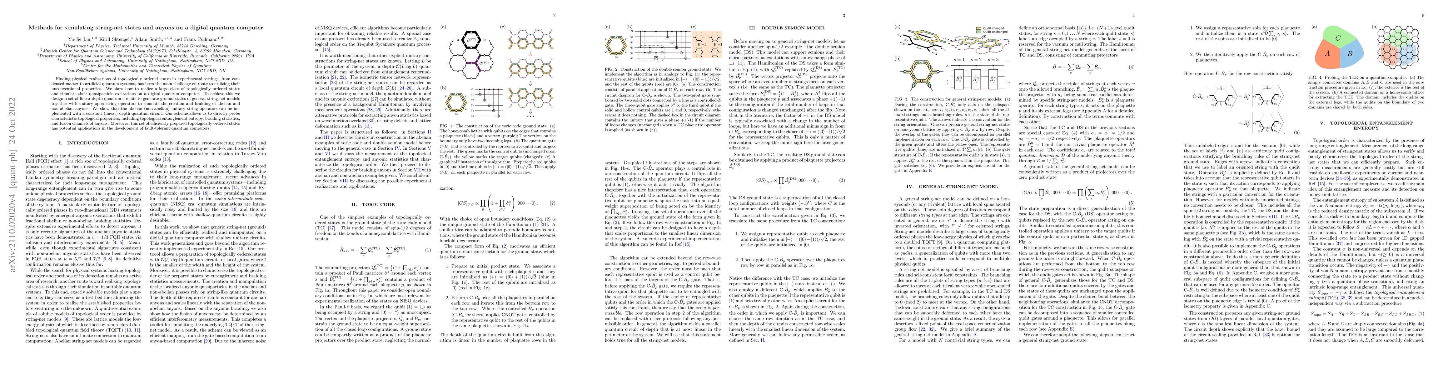 Thumbnail for Methods for simulating string-net states and anyons on a digital quantum
  computer