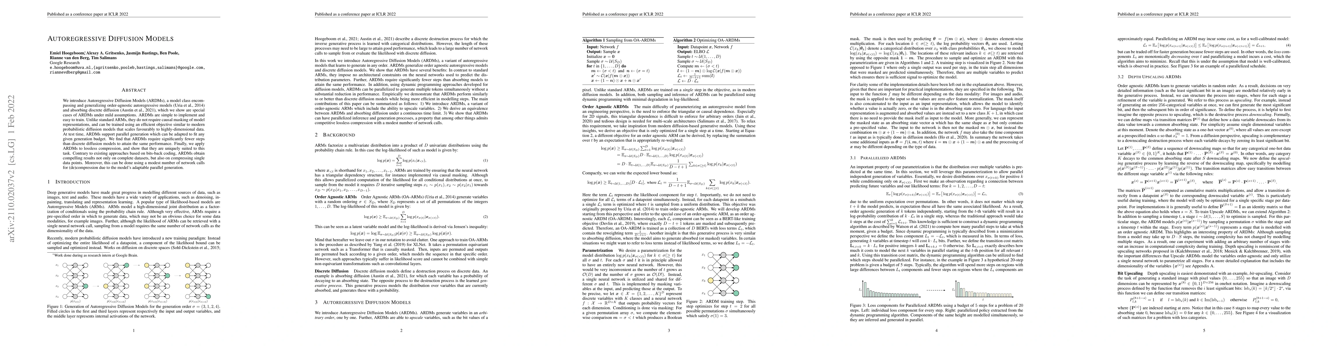 Thumbnail for Autoregressive Diffusion Models