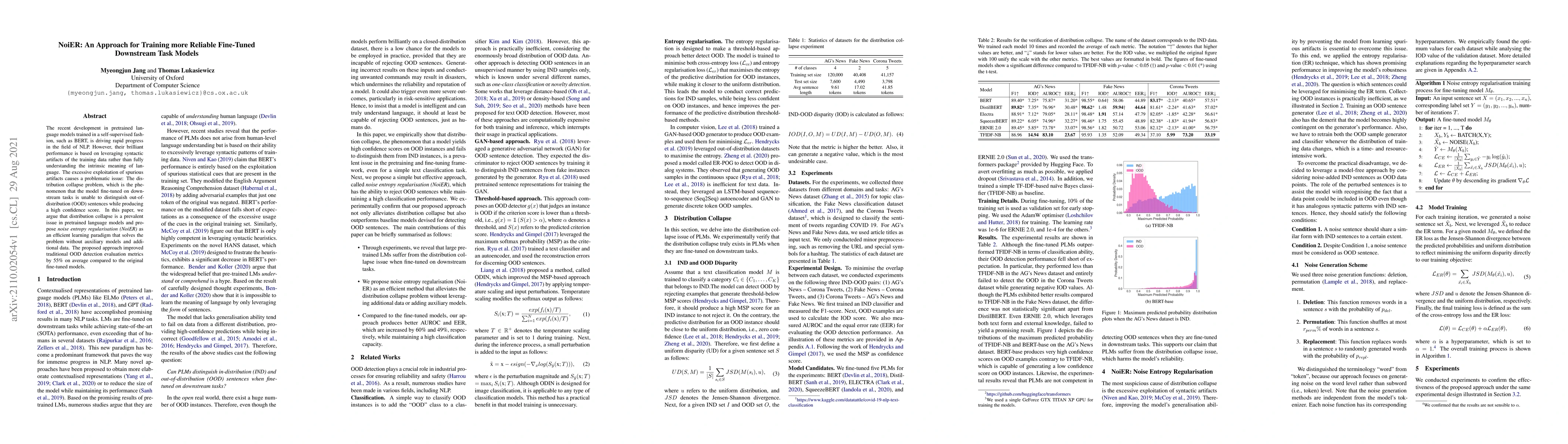 Thumbnail for NoiER: An Approach for Training more Reliable Fine-TunedDownstream Task
  Models
