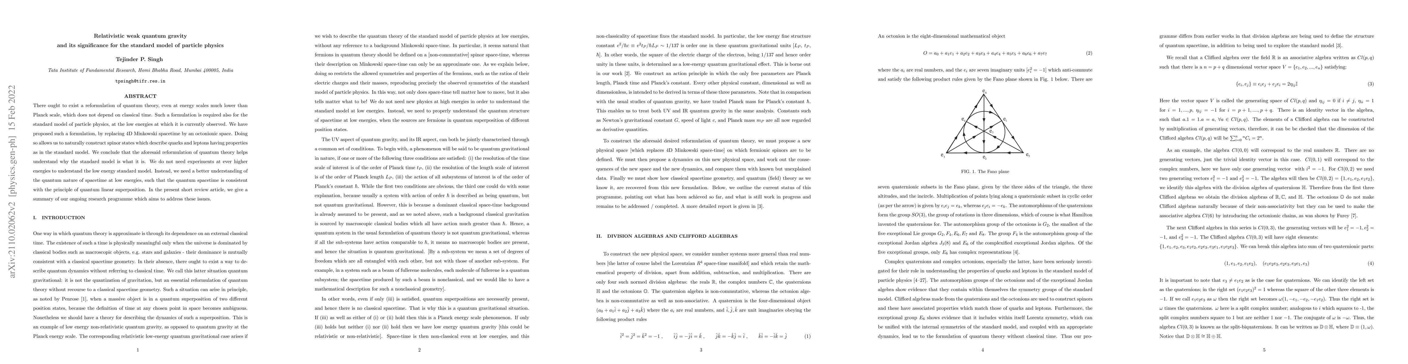 Thumbnail for Relativistic weak quantum gravity and its significance for the standard
  model of particle physics