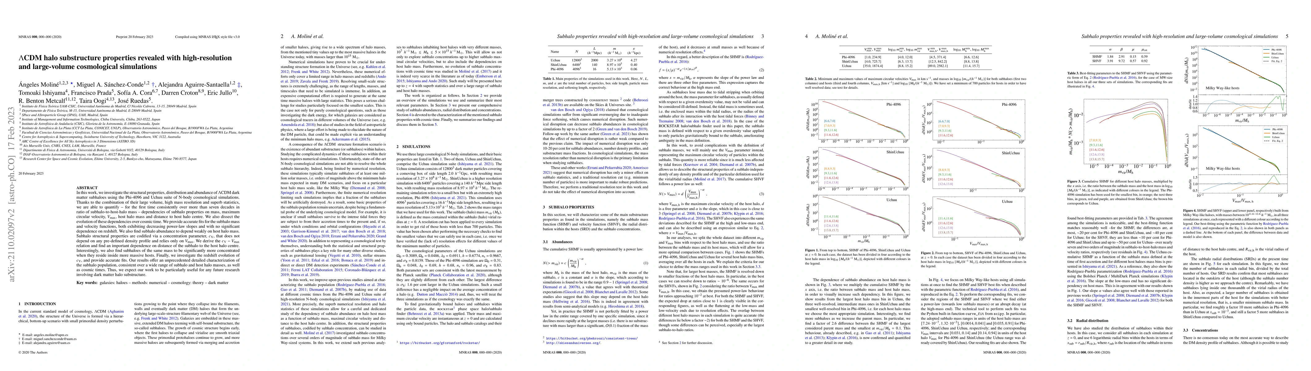 Thumbnail for LCDM halo substructure properties revealed with high resolution and
  large volume cosmological simulations