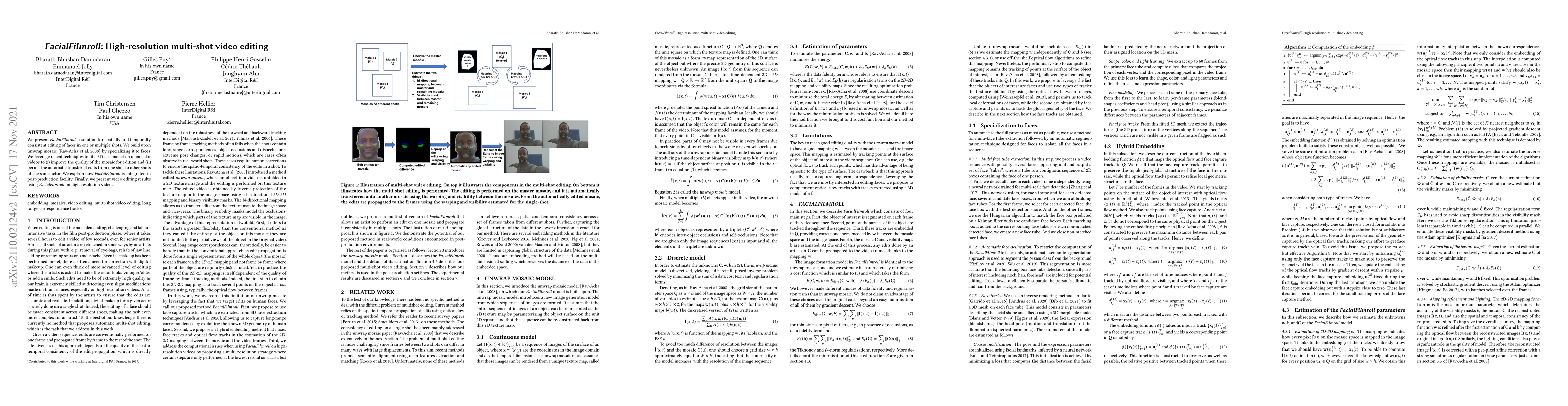 Thumbnail for FacialFilmroll: High-resolution multi-shot video editing