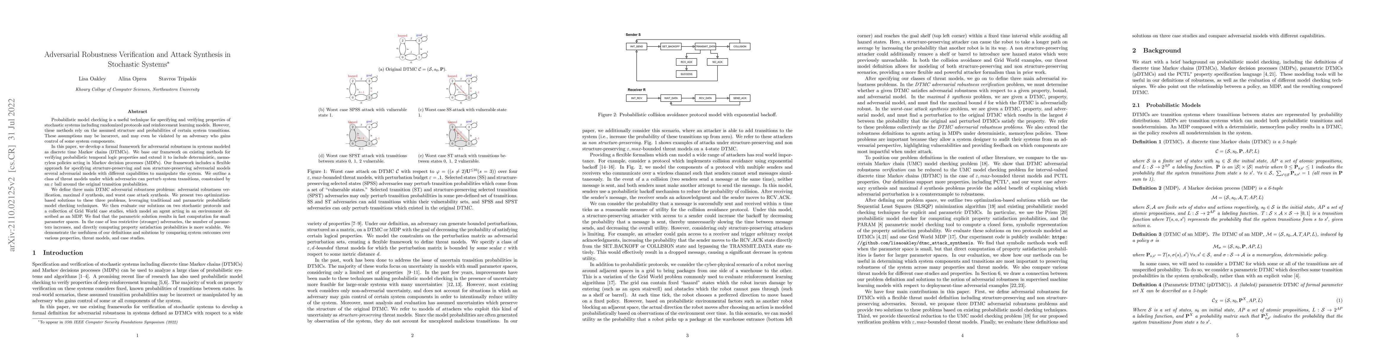 Thumbnail for Adversarial Robustness Verification and Attack Synthesis in Stochastic
  Systems