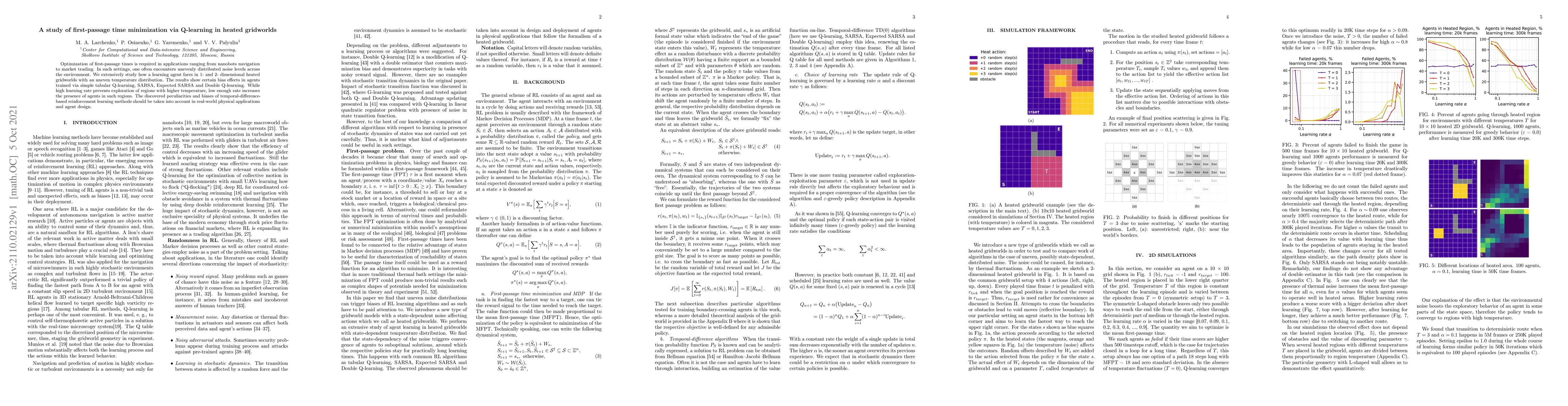 Thumbnail for A study of first-passage time minimization via Q-learning in heated
  gridworlds