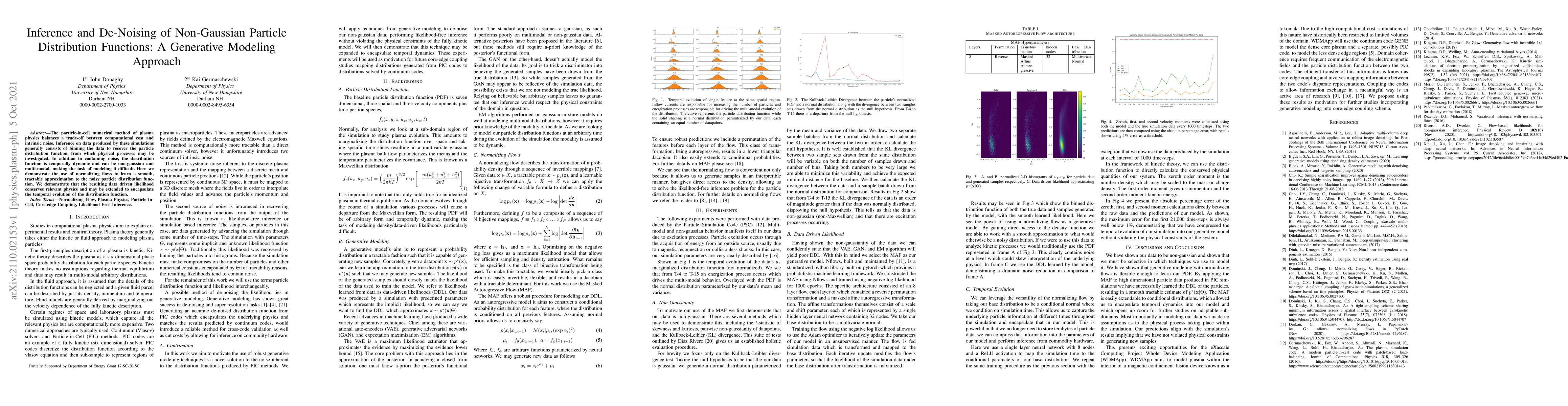 Thumbnail for Inference and De-Noising of Non-Gaussian Particle Distribution
  Functions: A Generative Modeling Approach