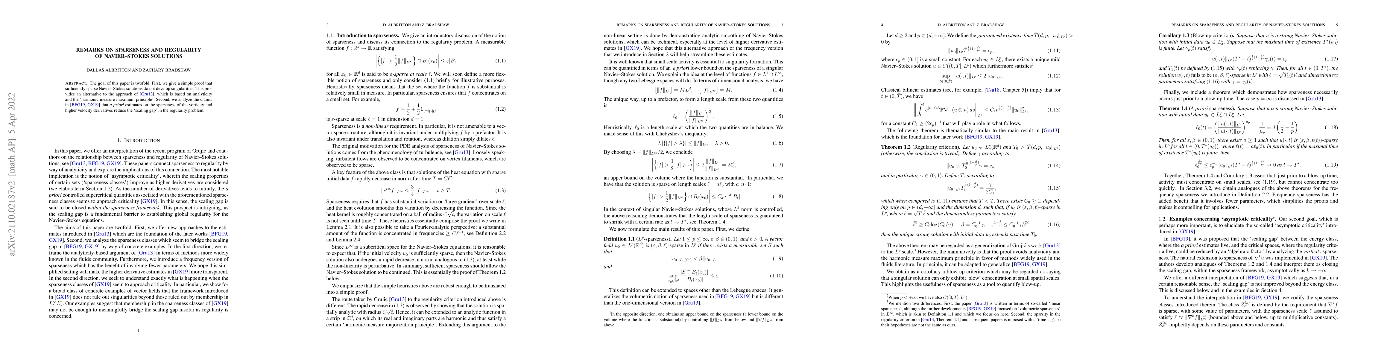 Thumbnail for Remarks on sparseness and regularity of Navier-Stokes solutions