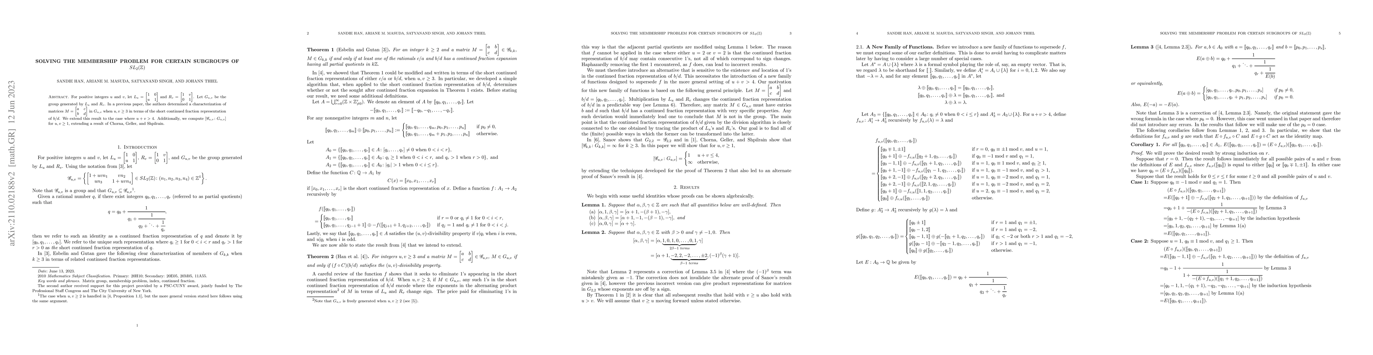 Thumbnail for Solving the membership problem for certain subgroups of
  $SL_2(\mathbb{Z})$