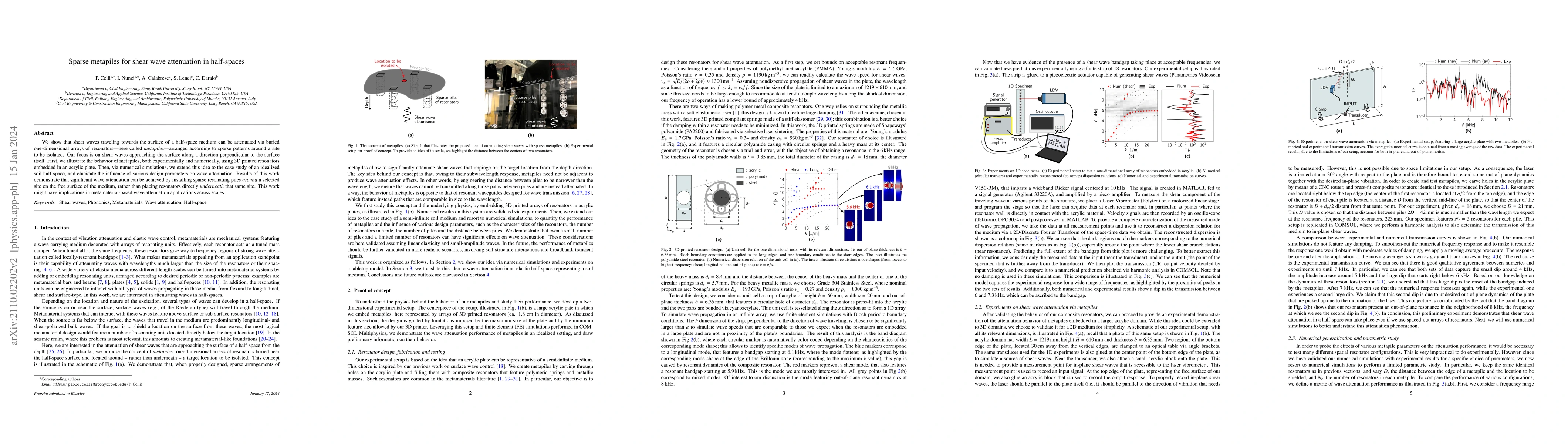 Thumbnail for Sparse metapiles for shear wave attenuation in half-spaces