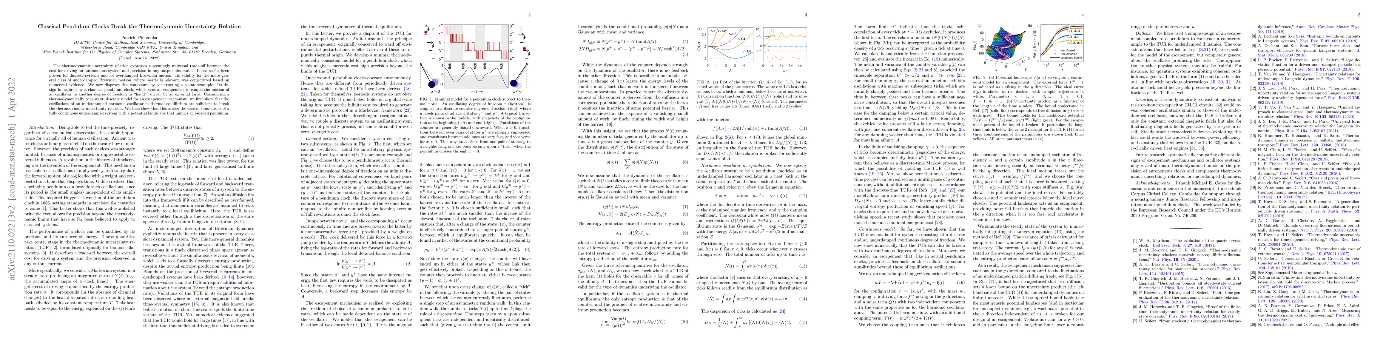 Thumbnail for Classical pendulum clocks break the thermodynamic uncertainty relation