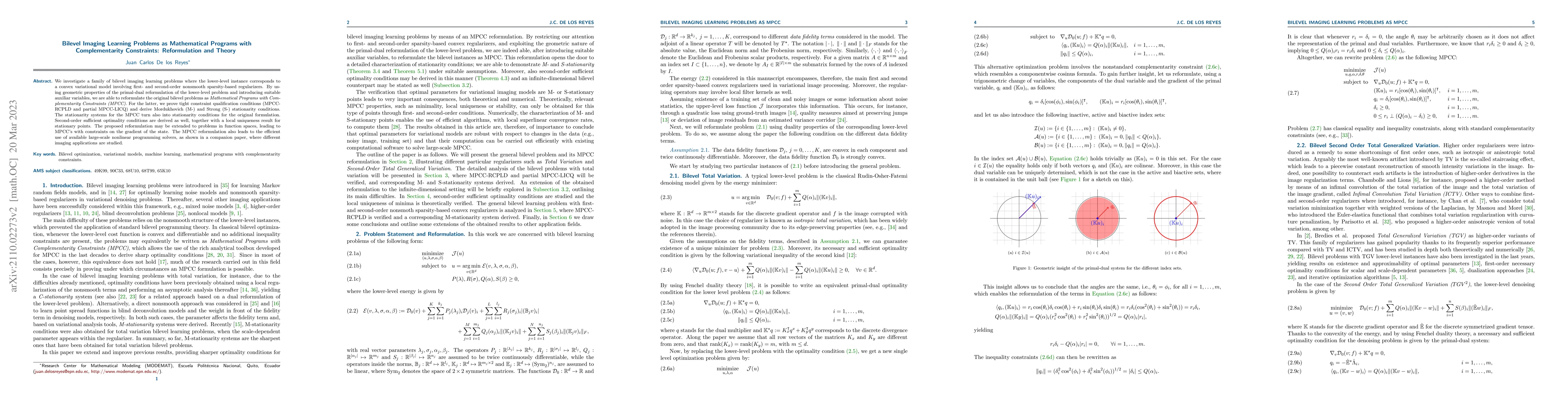 Thumbnail for Bilevel Imaging Learning Problems as Mathematical Programs with
  Complementarity Constraints: Reformulation and Theory
