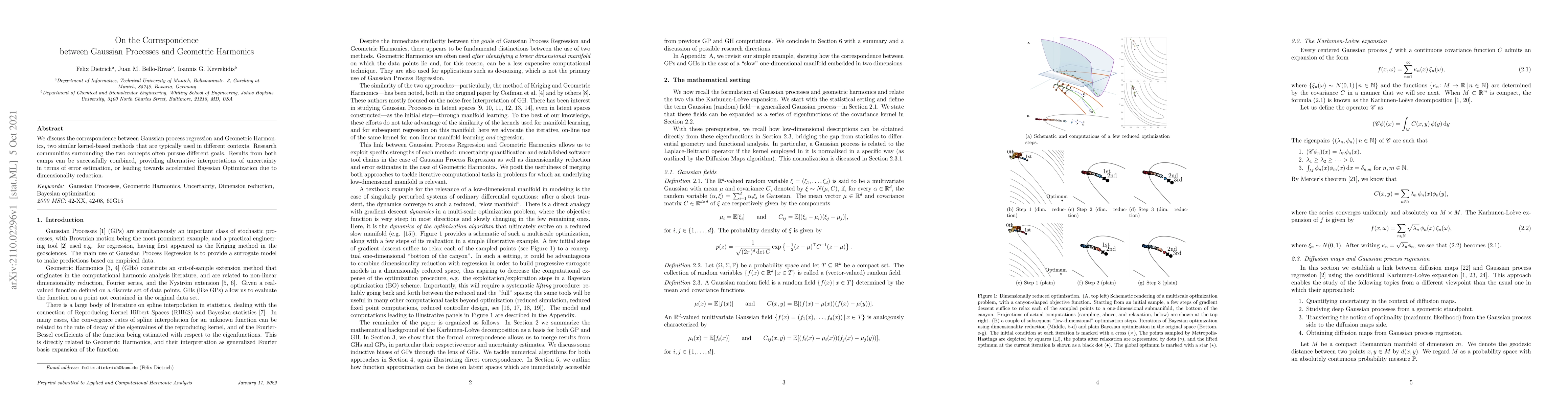 Thumbnail for On the Correspondence between Gaussian Processes and Geometric Harmonics