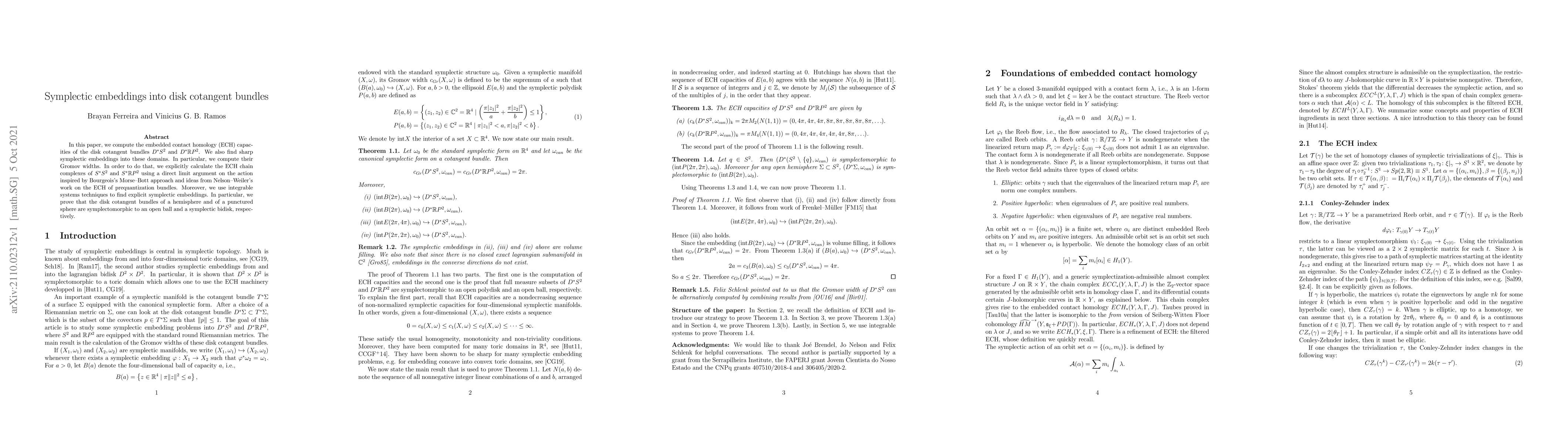 Thumbnail for Symplectic embeddings into disk cotangent bundles