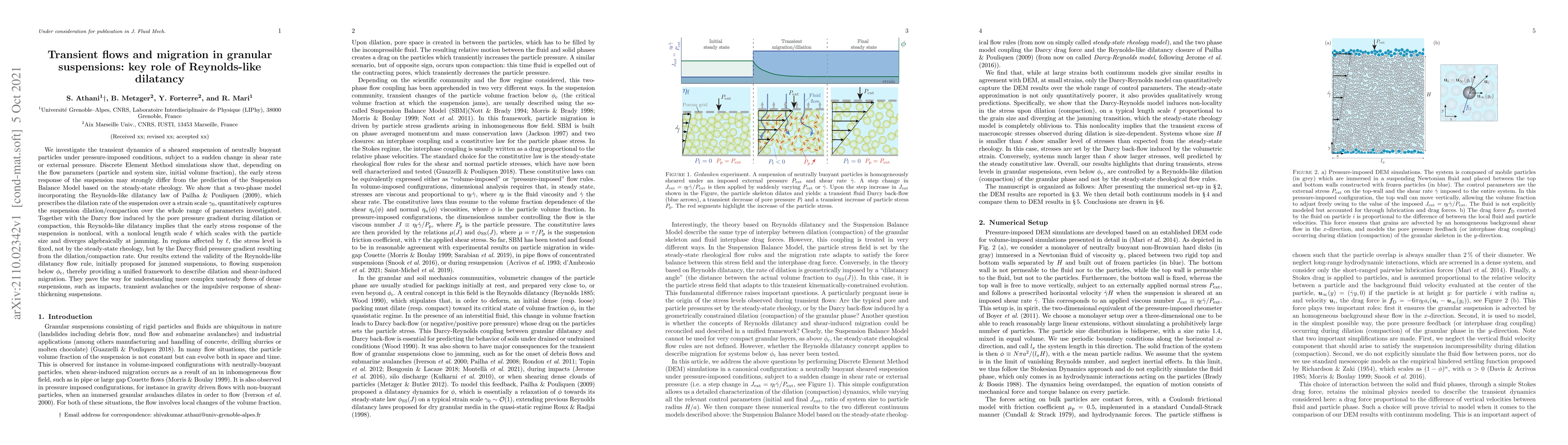 Thumbnail for Transient flows and migration in granular suspensions: key role of
  Reynolds-like dilatancy