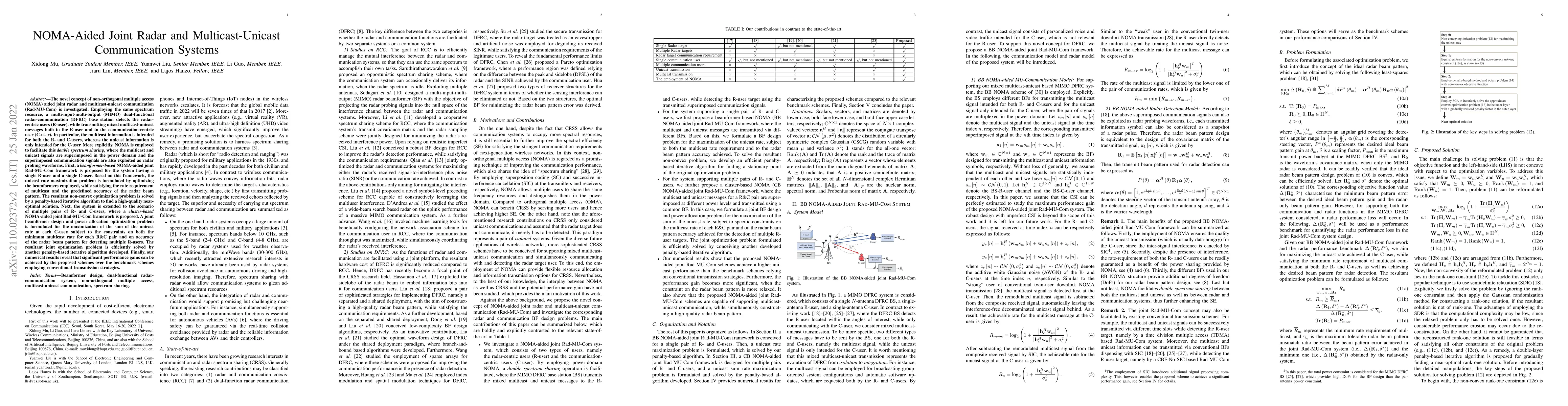 Thumbnail for NOMA-Aided Joint Radar and Multicast-Unicast Communication Systems