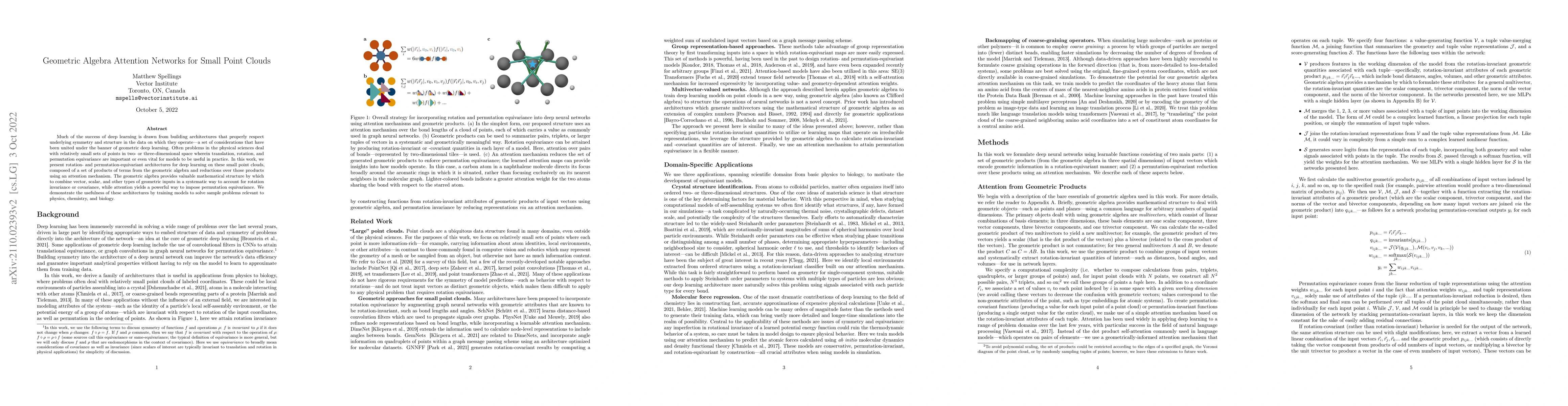 Thumbnail for Geometric Algebra Attention Networks for Small Point Clouds