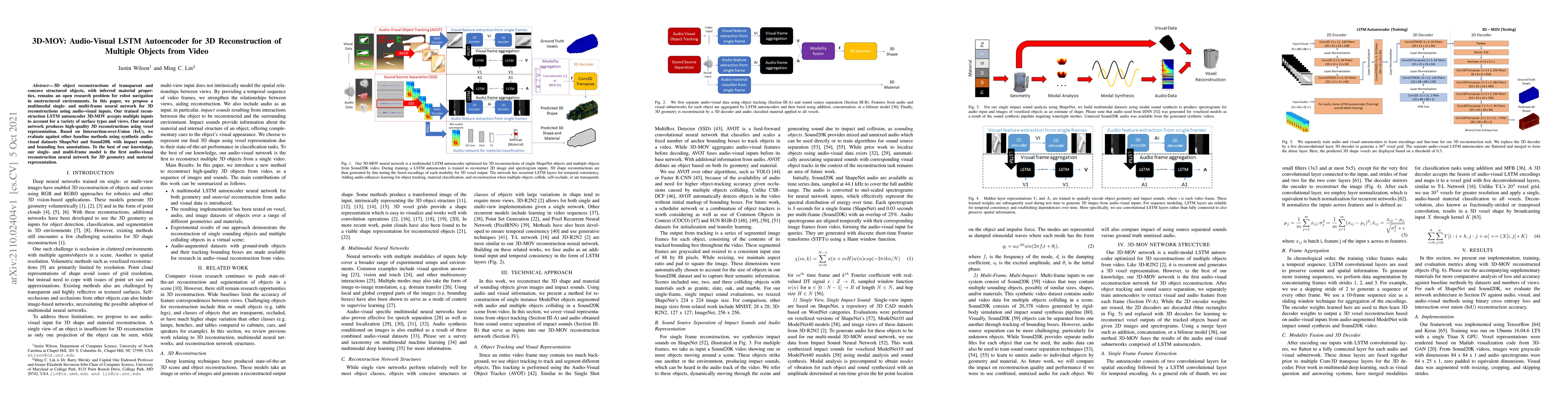 Thumbnail for 3D-MOV: Audio-Visual LSTM Autoencoder for 3D Reconstruction of Multiple
  Objects from Video