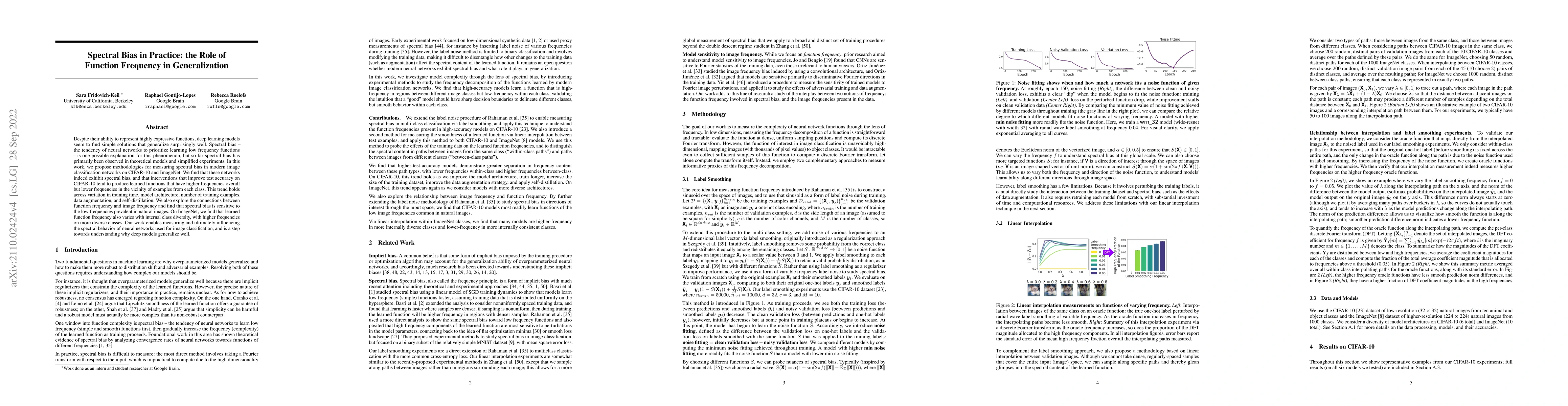 Thumbnail for Spectral Bias in Practice: The Role of Function Frequency in
  Generalization