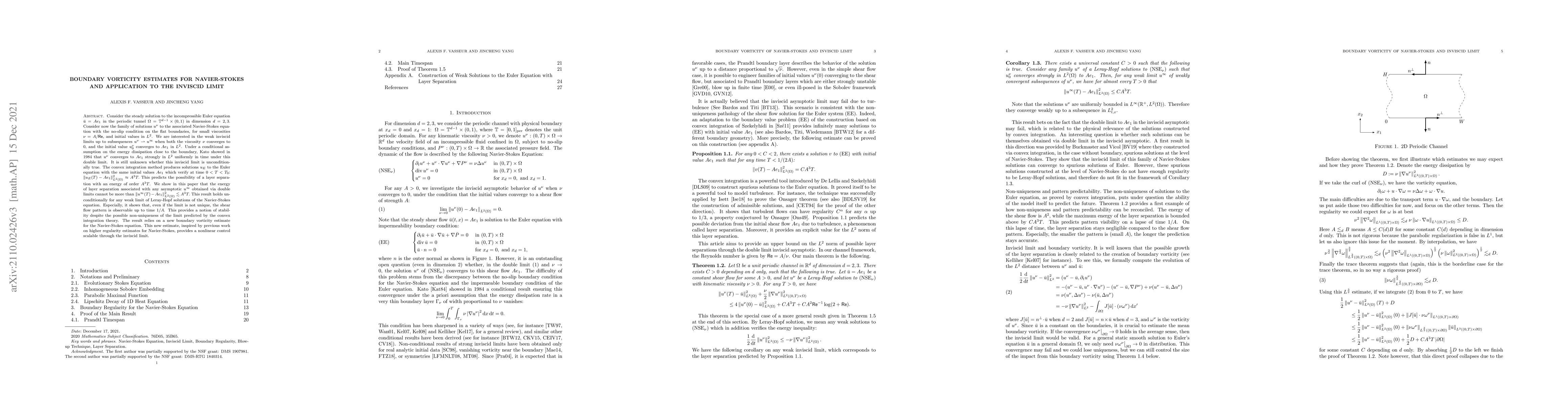 Thumbnail for Boundary Vorticity Estimates for Navier-Stokes and Application to the
  Inviscid Limit