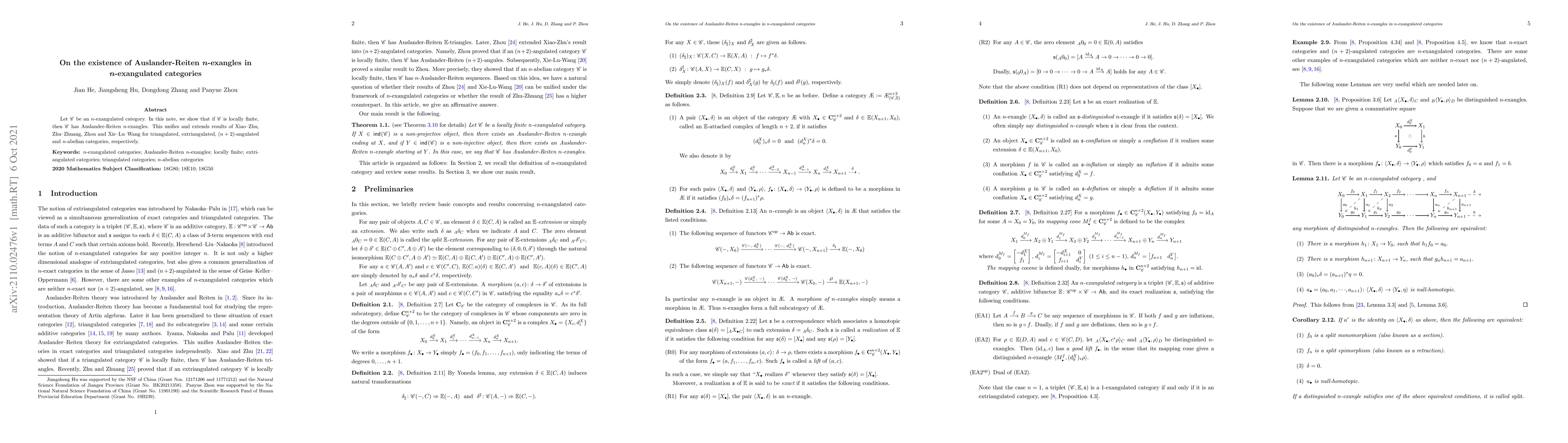 Thumbnail for On the existence of Auslander-Reiten $n$-exangles in $n$-exangulated
  categories