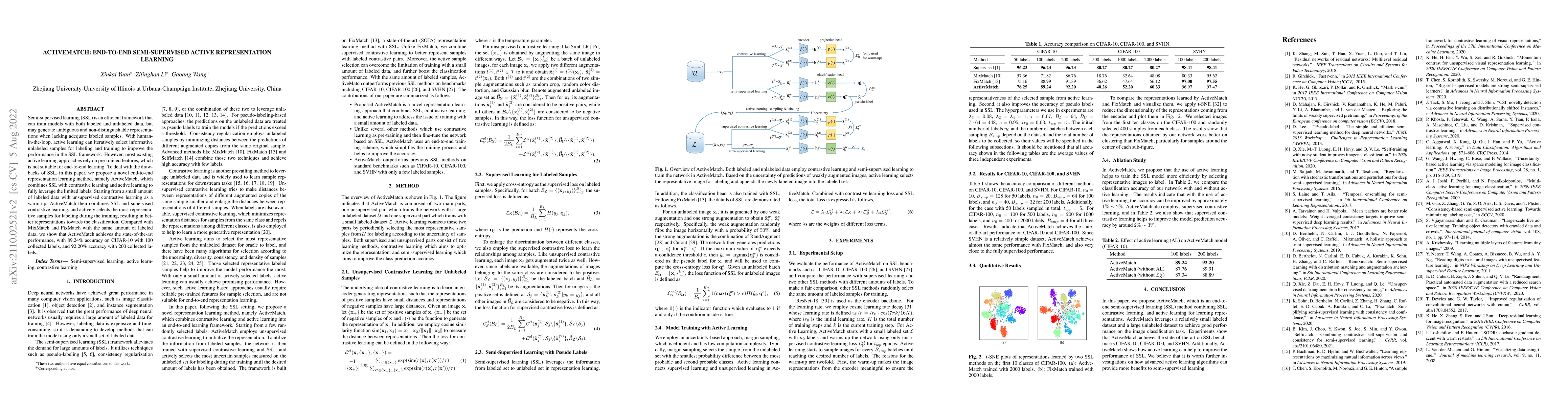Thumbnail for ActiveMatch: End-to-end Semi-supervised Active Representation Learning