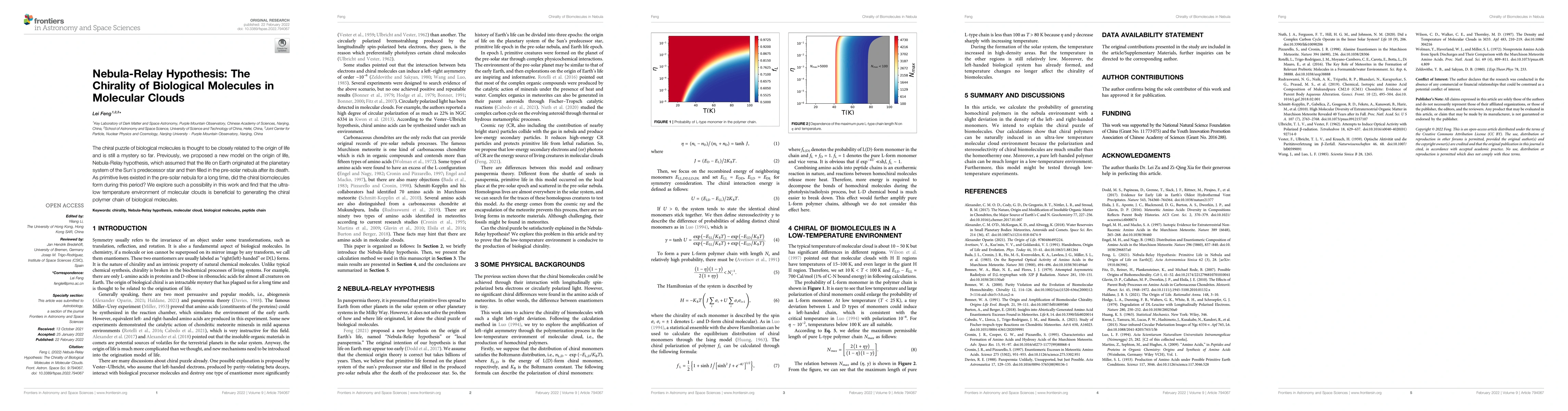 Thumbnail for Nebula-Relay Hypothesis: The Chirality of Biological Molecules in
  Molecular Clouds