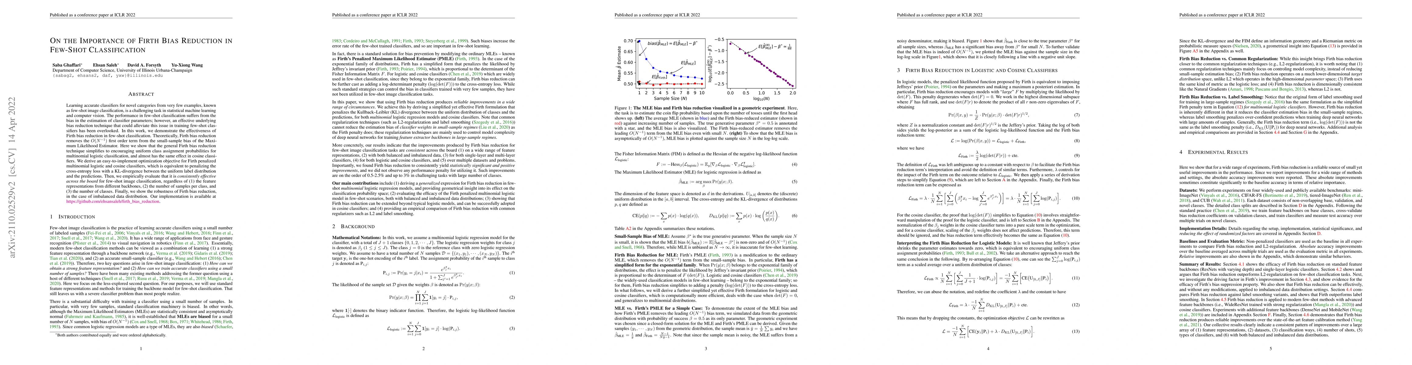 Thumbnail for On the Importance of Firth Bias Reduction in Few-Shot Classification