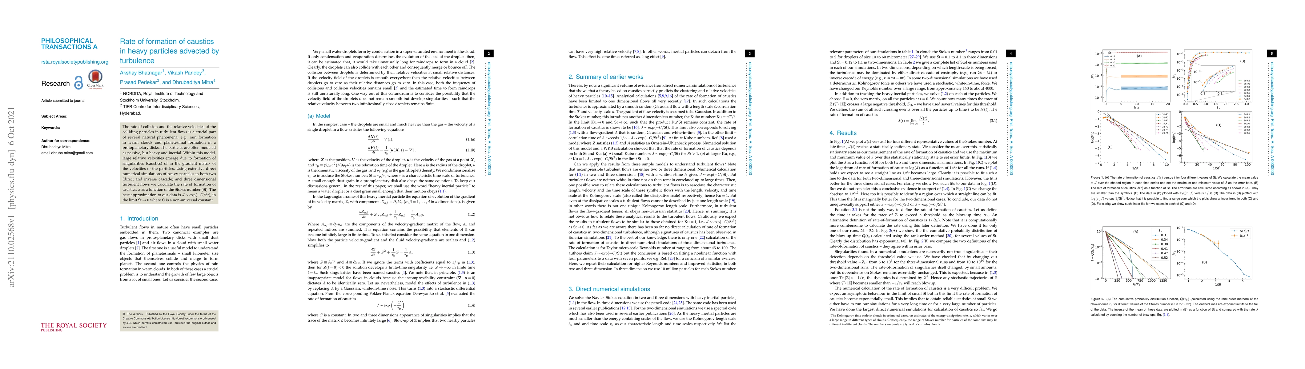 Thumbnail for Rate of formation of caustics in heavy particles advected by turbulence