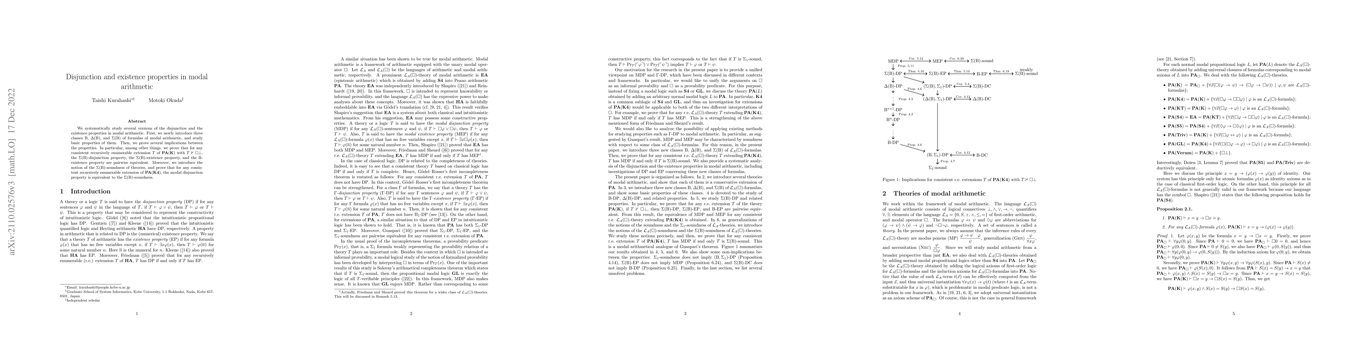 Thumbnail for Disjunction and existence properties in modal arithmetic