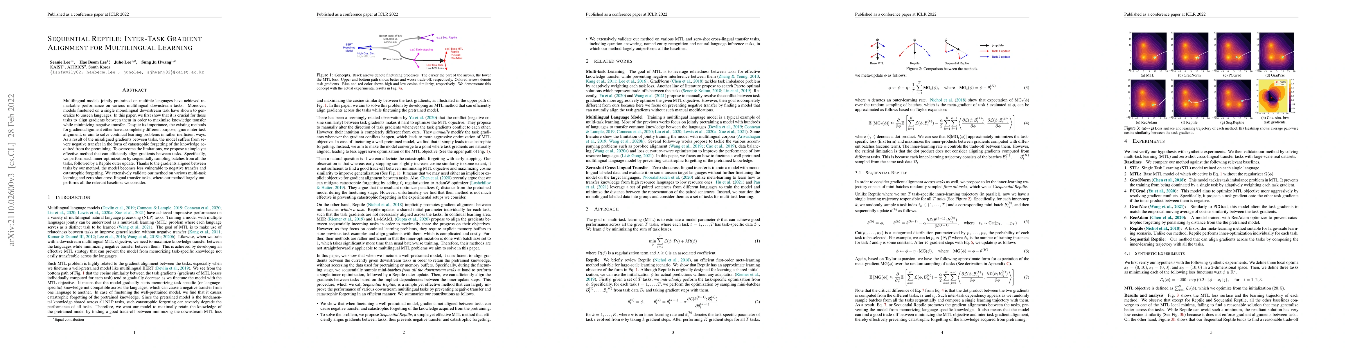 Thumbnail for Sequential Reptile: Inter-Task Gradient Alignment for Multilingual
  Learning