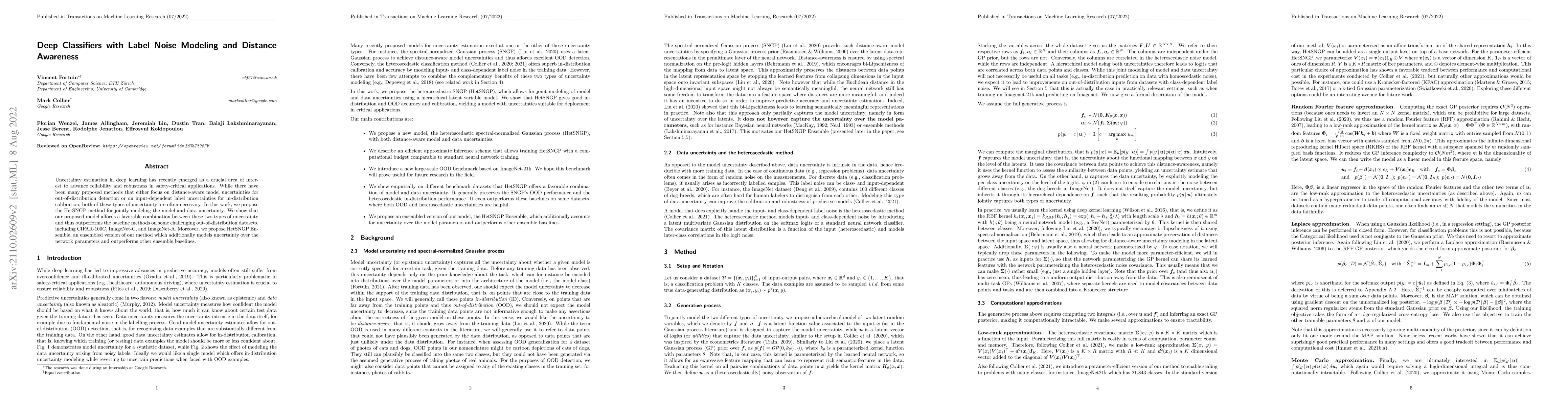 Thumbnail for Deep Classifiers with Label Noise Modeling and Distance Awareness