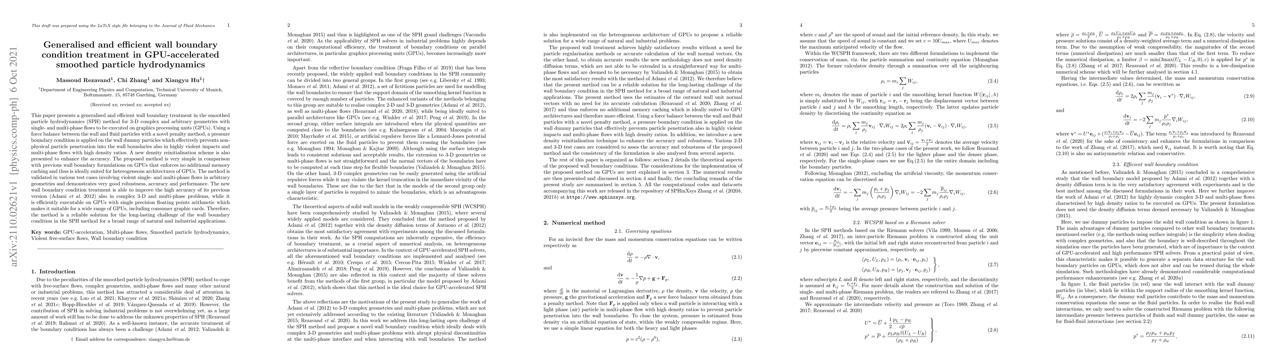 Thumbnail for Generalised and efficient wall boundary condition treatment in
  GPU-accelerated smoothed particle hydrodynamics