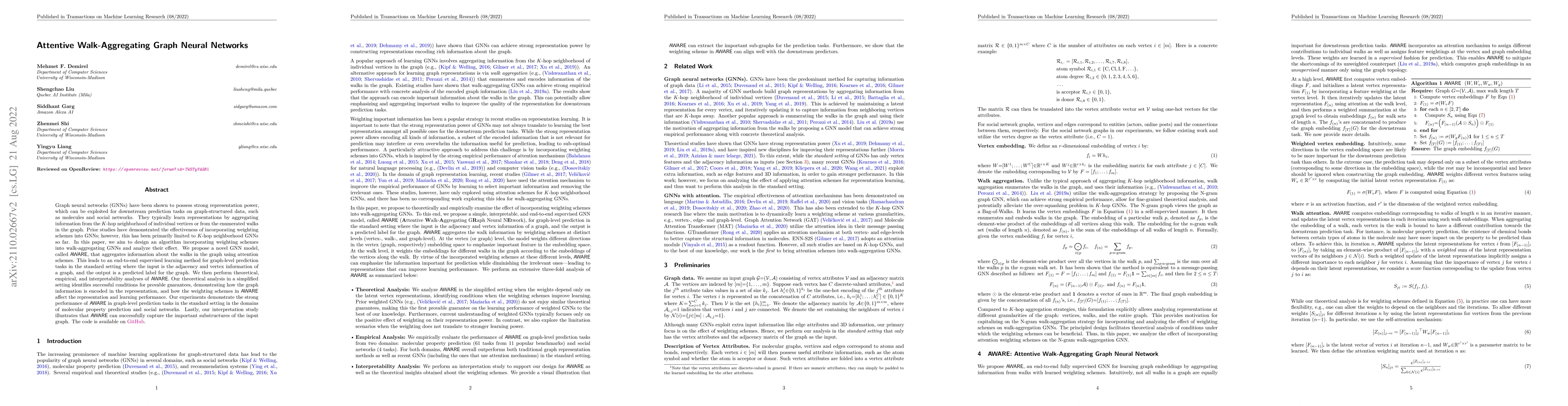 Thumbnail for Attentive Walk-Aggregating Graph Neural Networks