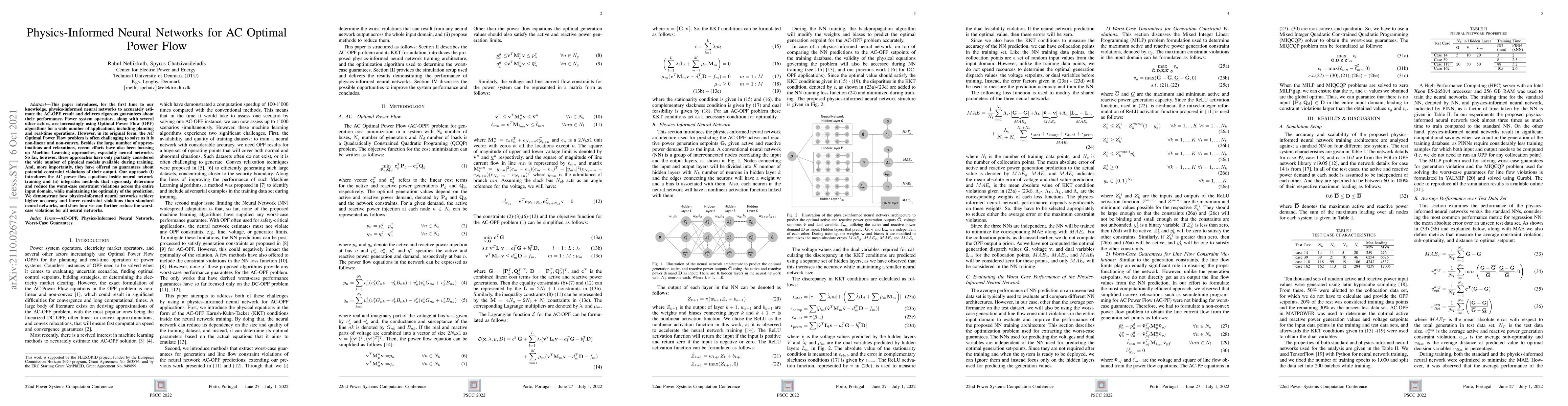 Thumbnail for Physics-Informed Neural Networks for AC Optimal Power Flow