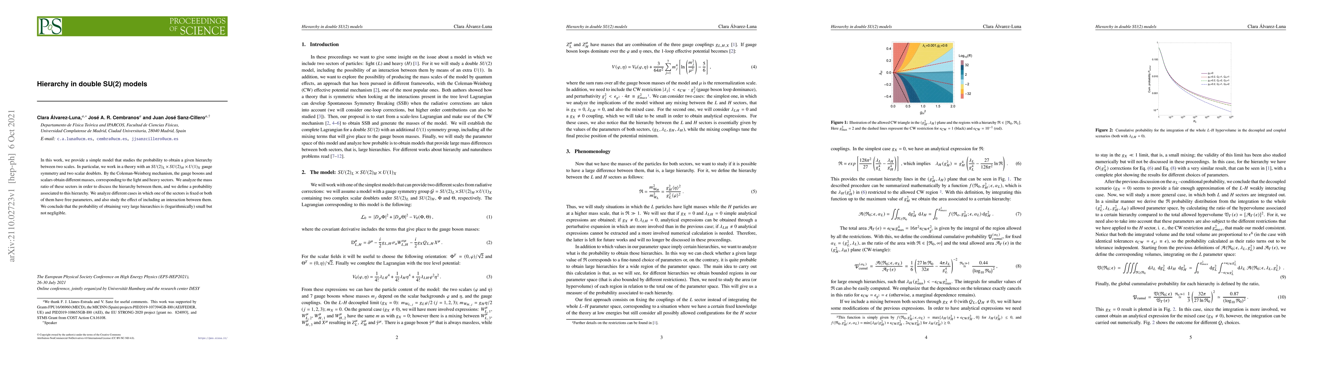 Thumbnail for Hierarchy in double SU(2) models