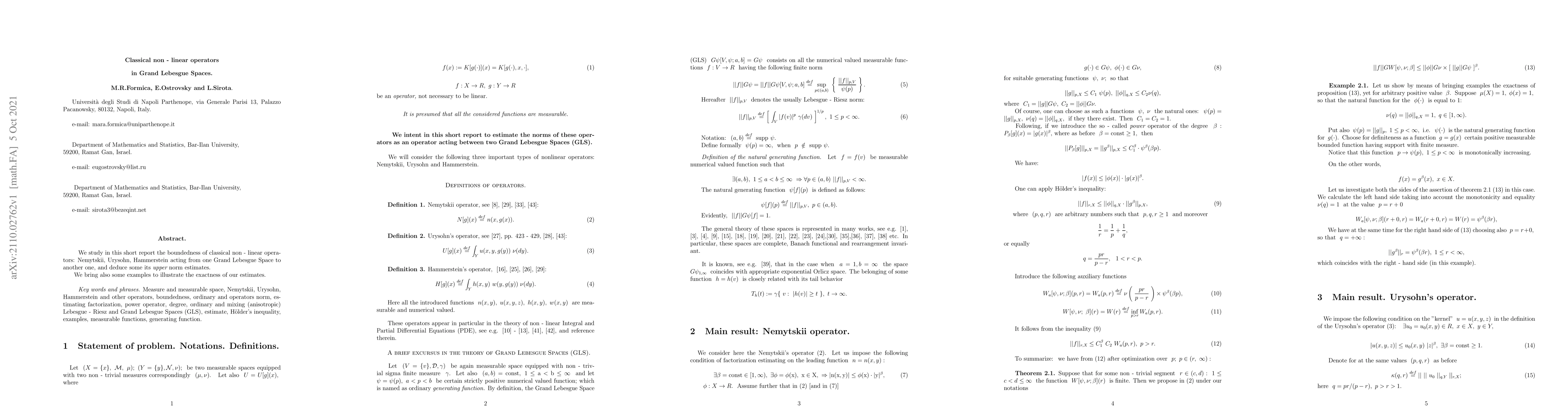 Thumbnail for Classical non-linear operators in Grand Lebesgue Spaces