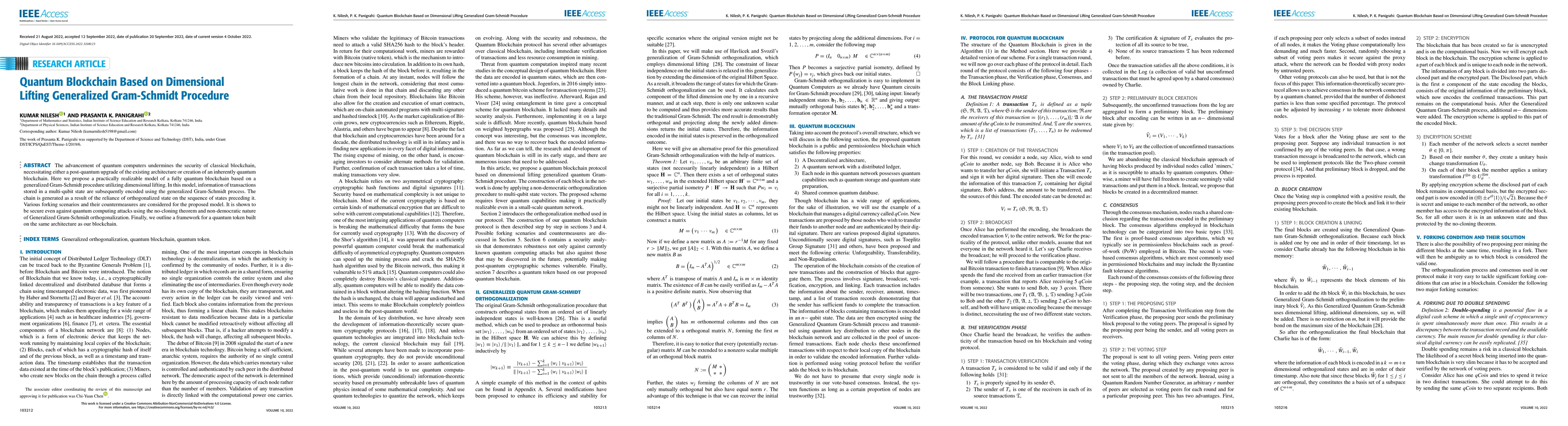 Thumbnail for Quantum Blockchain Based on Dimensional Lifting Generalized Gram-Schmidt
  Procedure