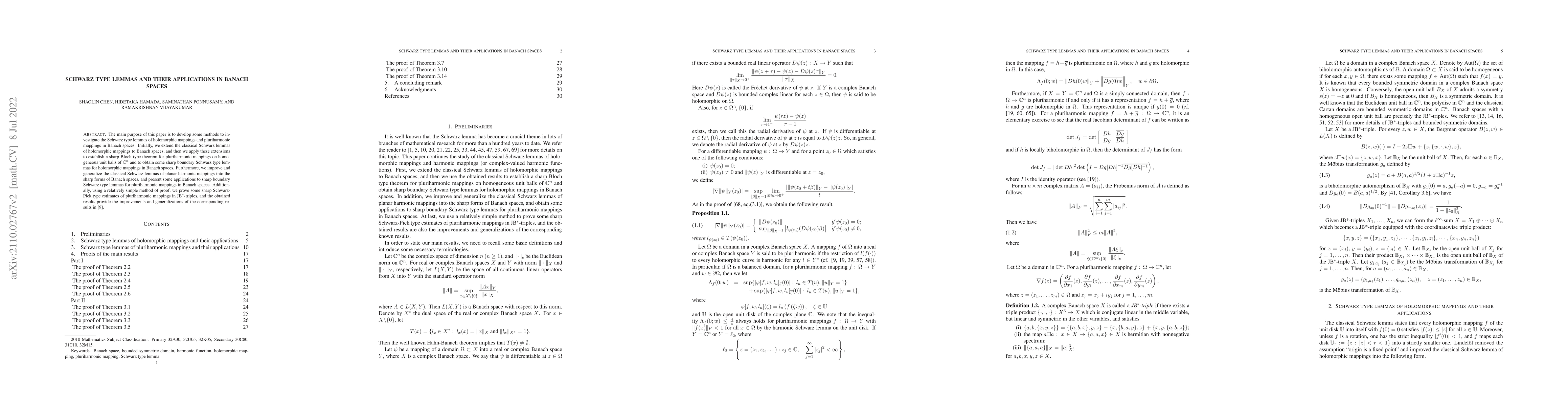 Thumbnail for Schwarz type lemmas and their applications in Banach spaces