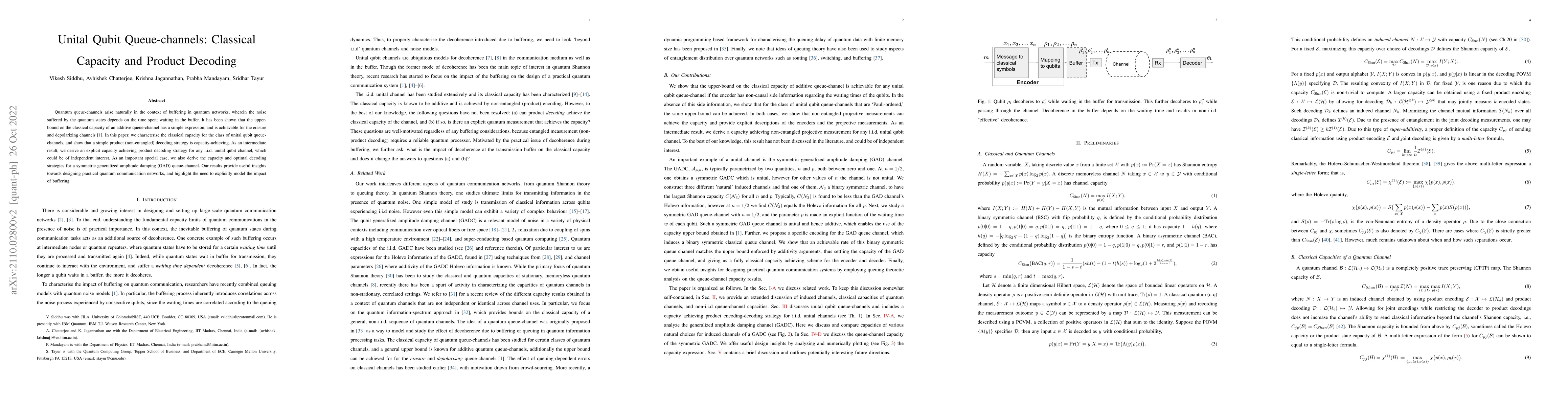 Thumbnail for Unital Qubit Queue-channels: Classical Capacity and Product Decoding