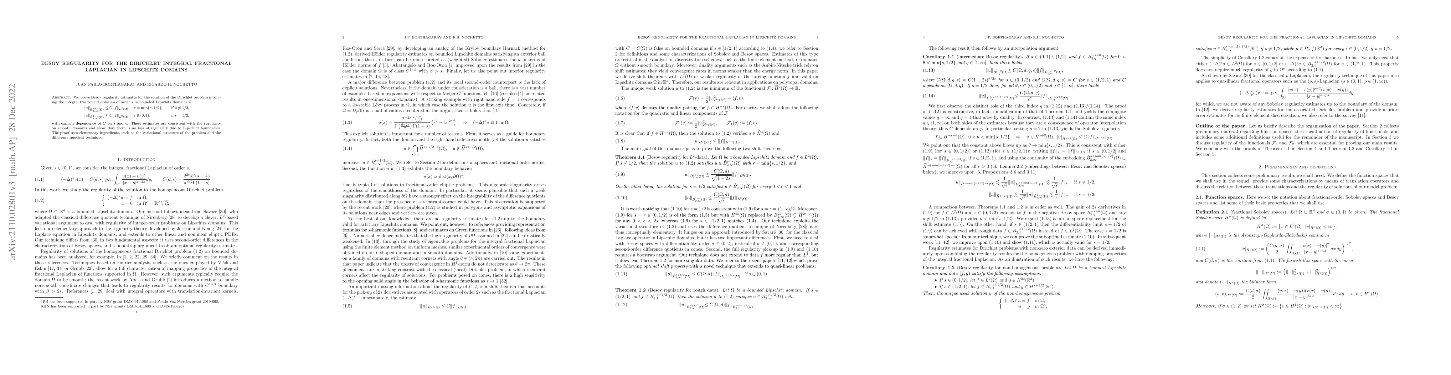 Thumbnail for Besov regularity for the Dirichlet integral fractional Laplacian in
  Lipschitz domains