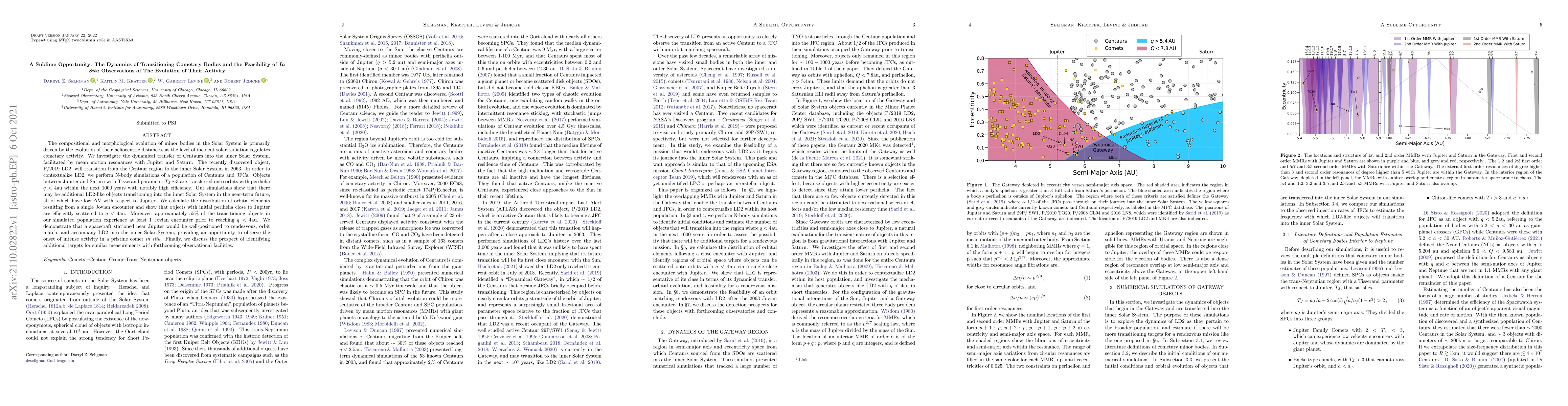 Thumbnail for A Sublime Opportunity: The Dynamics of Transitioning Cometary Bodies and
  the Feasibility of $\textit{In Situ}$ Observations of The Evolution of Their
  Activity