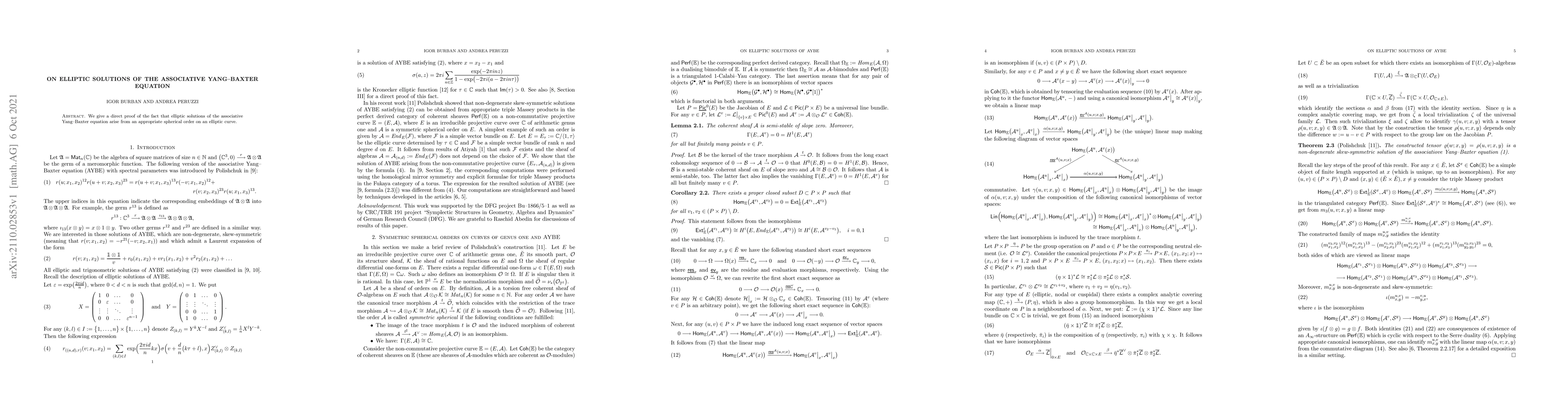 Thumbnail for On elliptic solutions of the associative Yang-Baxter equation