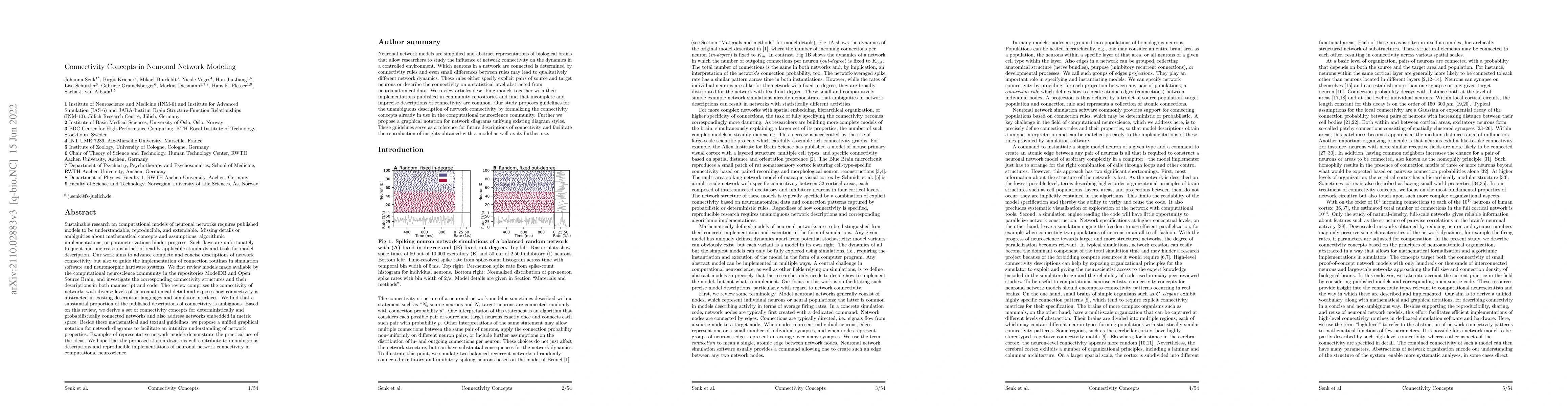 Thumbnail for Connectivity Concepts in Neuronal Network Modeling