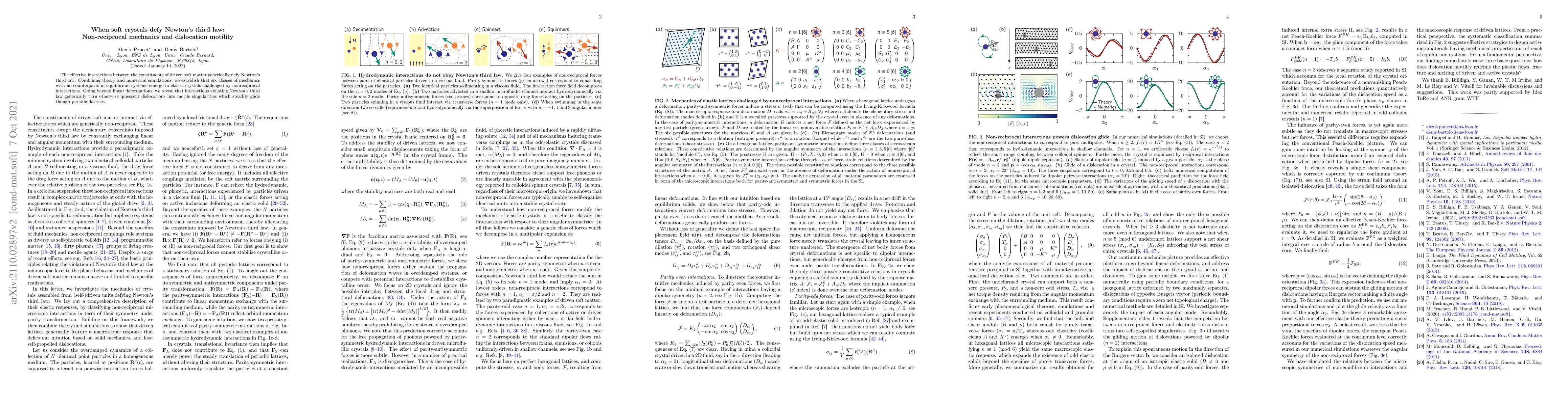 Thumbnail for When soft crystals defy Newton's third law: Non-reciprocal mechanics and
  dislocation motility