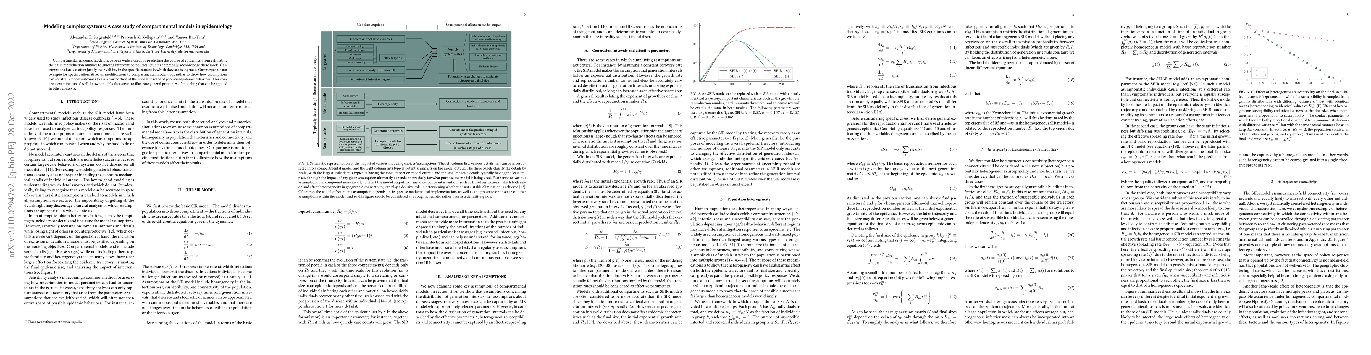 Thumbnail for Modeling complex systems: A case study of compartmental models in
  epidemiology