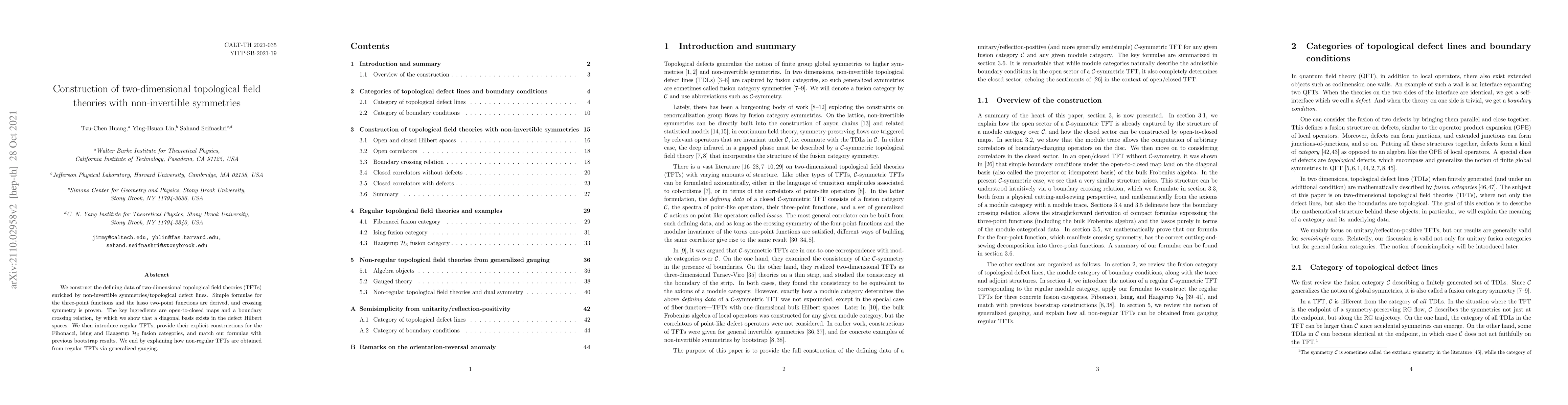 Thumbnail for Construction of two-dimensional topological field theories with
  non-invertible symmetries